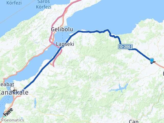 Ağaköy Çanakkale Feribot İskelesi Arası Kaç Km - Yol Tarifi