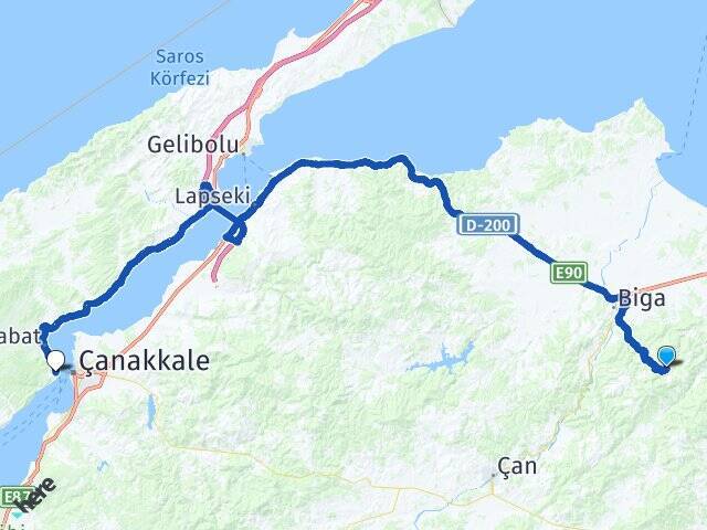Arabaalan Kilitbahir Feribot Terminali Arası Kaç Km - Yol Tarifi