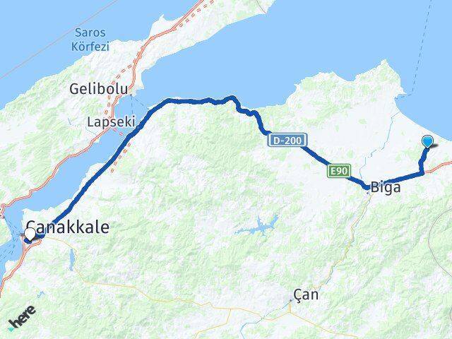 Bozlar Çanakkale Havalimanı Arası Kaç Km - Yol Tarifi