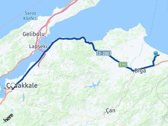Bozlar Çanakkale Otogarı Arası Kaç Km - Yol Tarifi