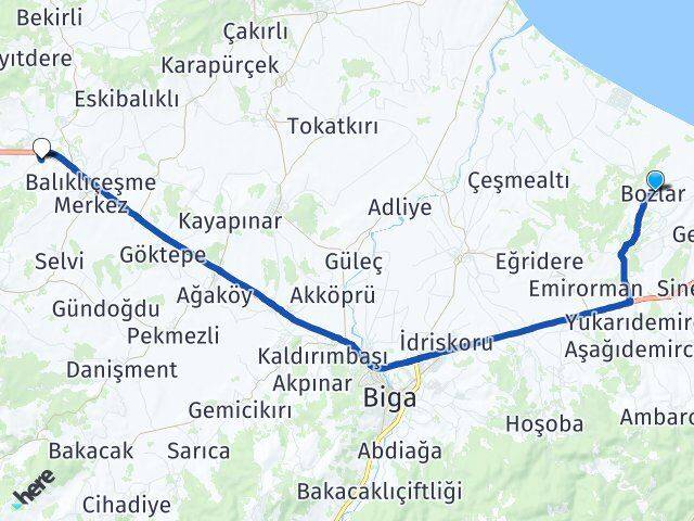 Bozlar Çınardere Arası Kaç Km - Yol Tarifi