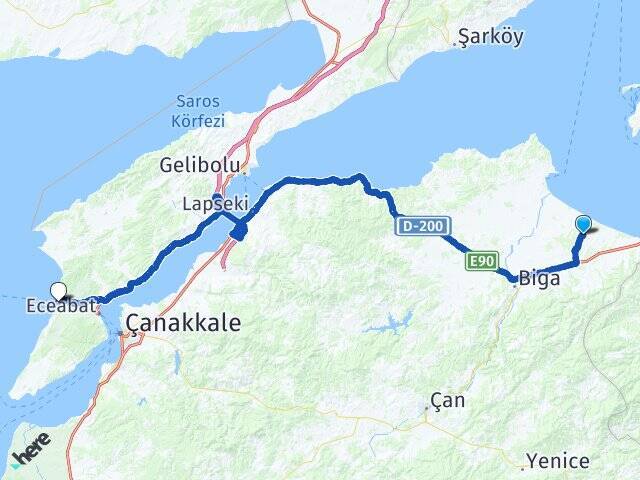 Bozlar Kabatepe Feribot Terminali Arası Kaç Km - Yol Tarifi