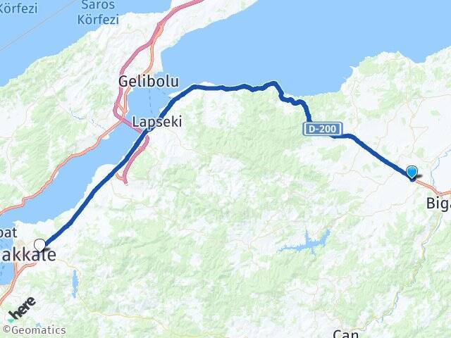 Doğancı Çanakkale Otogarı Arası Kaç Km - Yol Tarifi