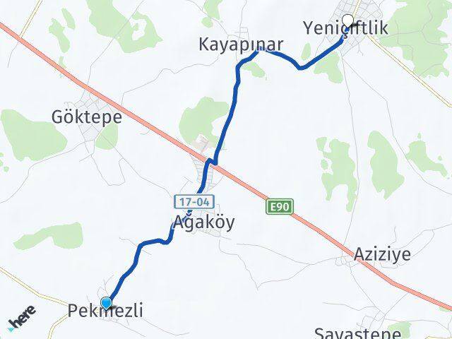 Pekmezli Yeniçiftlik Arası Kaç Km - Yol Tarifi