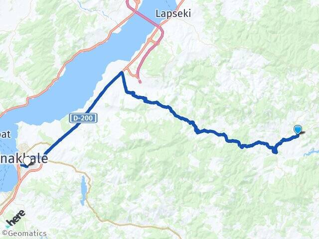 Ramazanlar Çanakkale Havalimanı Arası Kaç Km - Yol Tarifi