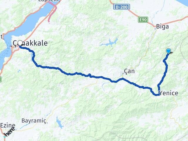 Sarnıç Çanakkale Otogarı Arası Kaç Km - Yol Tarifi