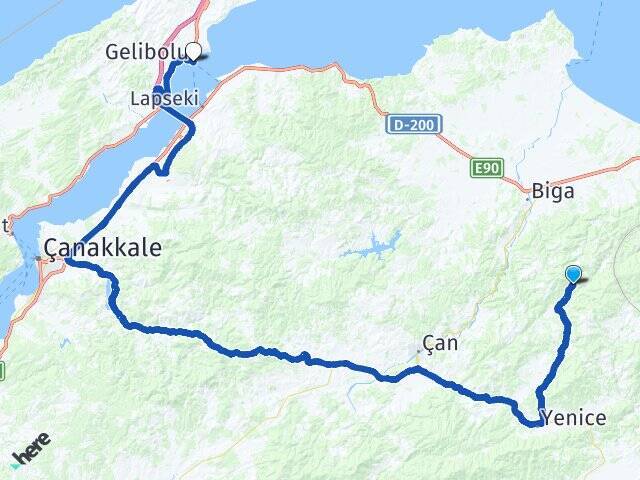 Sarnıç Gelibolu Feribot Terminali Arası Kaç Km - Yol Tarifi