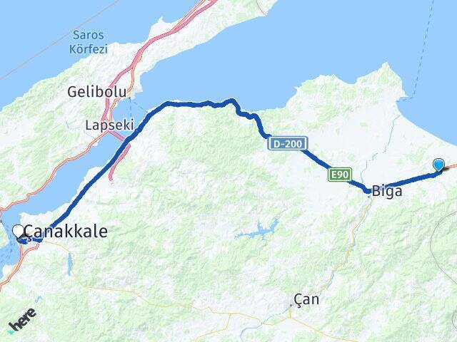 Sinekçi Çanakkale Feribot İskelesi Arası Kaç Km - Yol Tarifi