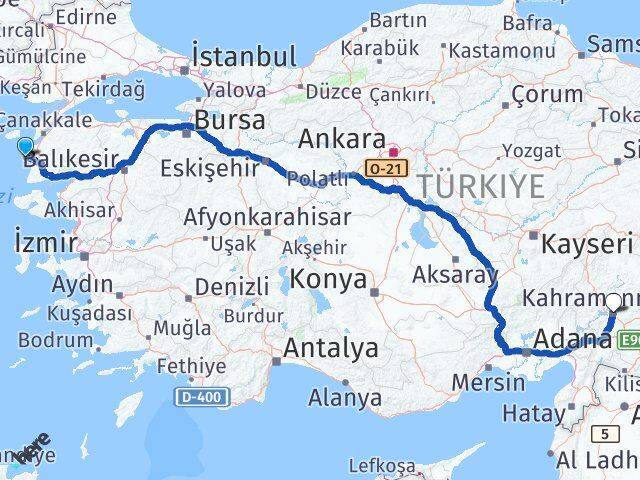 Çanakkale Bozcaada Kahramanmaraş Arası Kaç Km - Yol Haritası