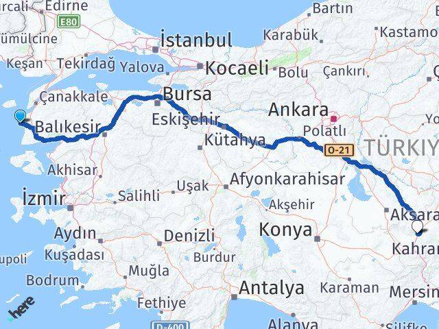 Çanakkale Bozcaada Niğde Arası Kaç Km - Yol Haritası