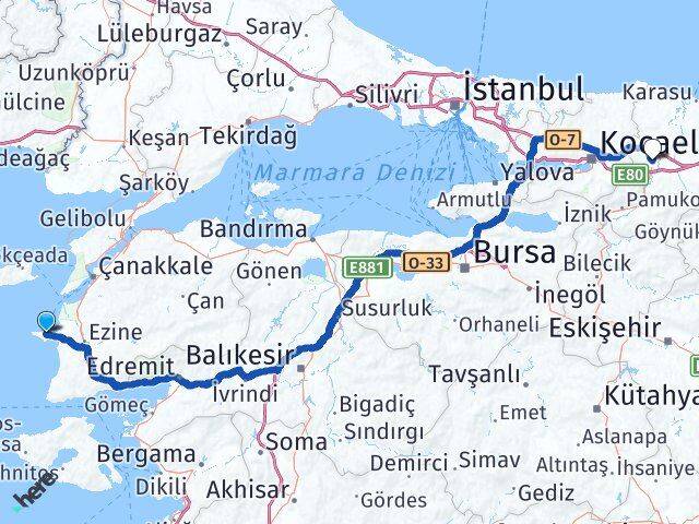 Çanakkale Bozcaada Sakarya Arası Kaç Km - Yol Haritası