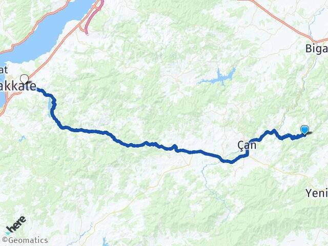 Asmalı Çanakkale Otogarı Arası Kaç Km - Yol Tarifi