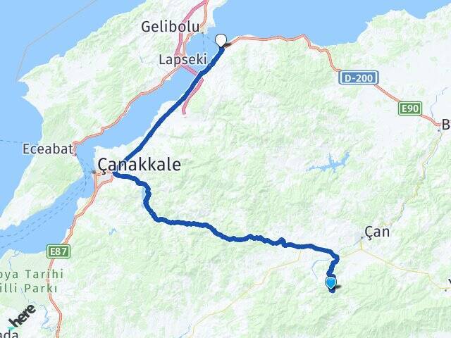 Bardakçılar Çardak Feribot Terminali Arası Kaç Km - Yol Tarifi