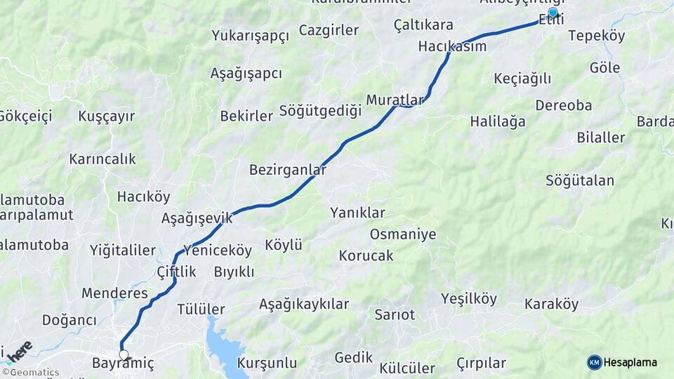 Etili Bayramiç Arası Kaç Km - Yol Tarifi