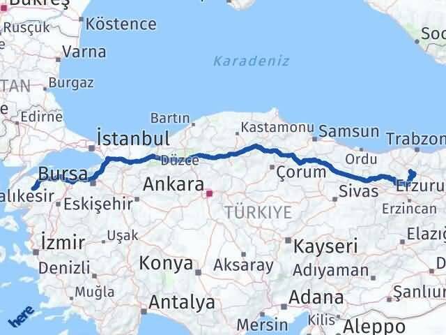 Çanakkale Çan Gümüşhane Arası Kaç Km - Yol Haritası