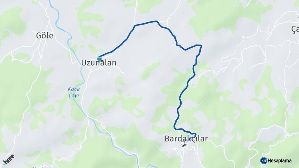 Uzunalan Bardakçılar Arası Kaç Km - Yol Tarifi