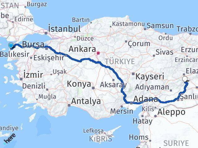Çanakkale Çüngüş Diyarbakır Arası Kaç Km - Yol Haritası