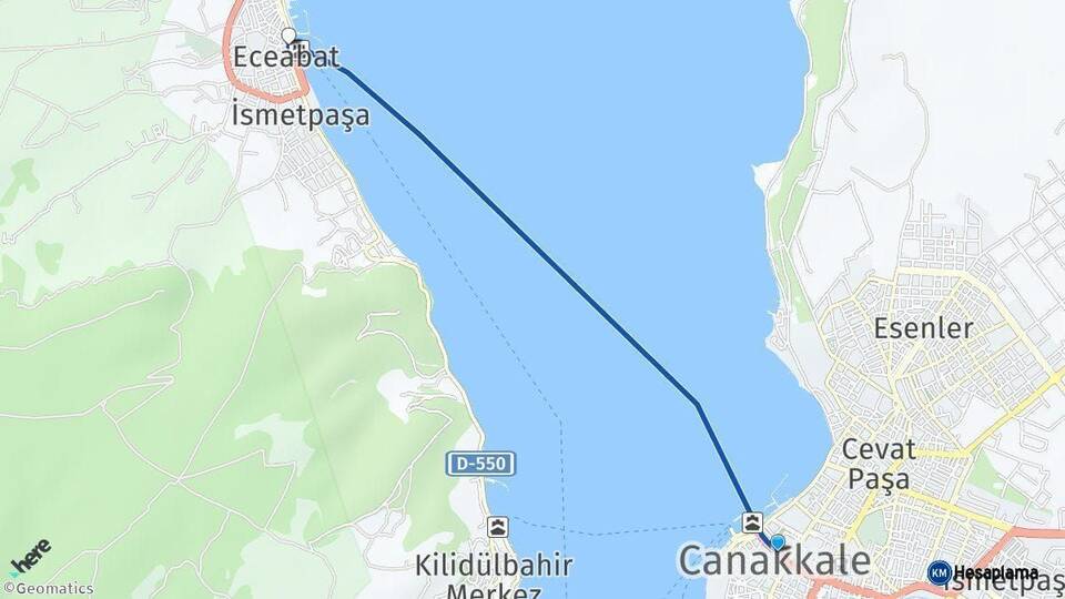 Çanakkale Eceabat Arası Kaç Km - Yol Haritası