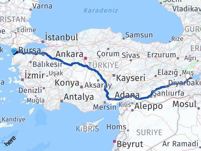Çanakkale Eceabat Bitlis Arası Kaç Km - Yol Haritası