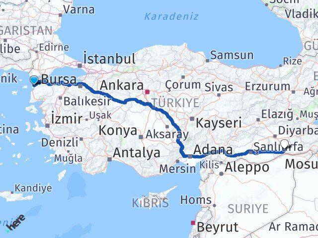 Çanakkale Eceabat Mardin Arası Kaç Km - Yol Haritası