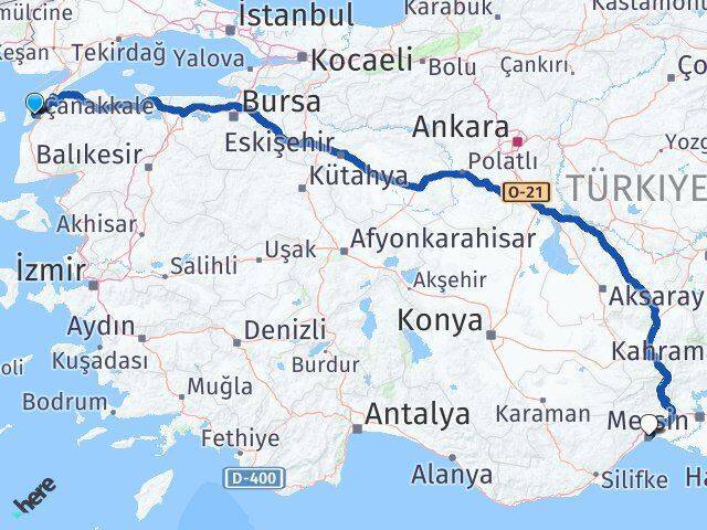 Eceabat Mersin Arası Kaç Km - Yol Tarifi