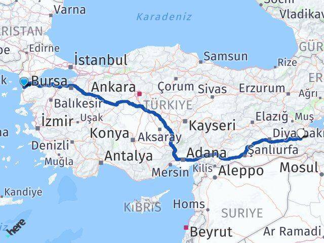 Çanakkale Eceabat Siirt Arası Kaç Km - Yol Haritası