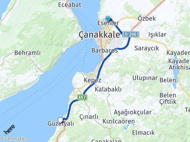 Esenler Güzelyalı Arası Kaç Km - Yol Tarifi