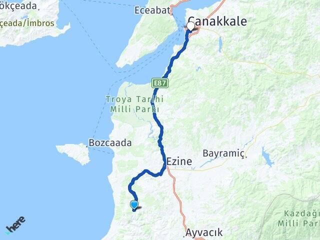 Belen Çanakkale Havalimanı Arası Kaç Km - Yol Tarifi