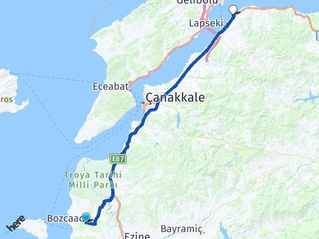 Bozköy Çardak Feribot Terminali Arası Kaç Km - Yol Tarifi