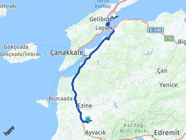 Karagömlek Gelibolu Feribot Terminali Arası Kaç Km - Yol Tarifi