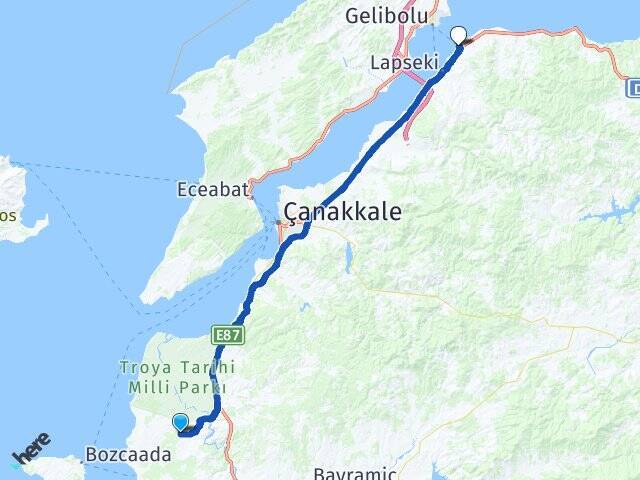 Mahmudiye Çardak Feribot Terminali Arası Kaç Km - Yol Tarifi