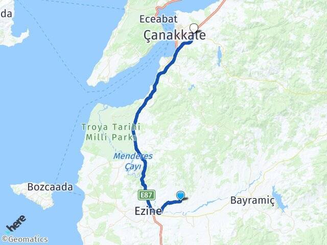 Pazarköy Çanakkale Otogarı Arası Kaç Km - Yol Tarifi