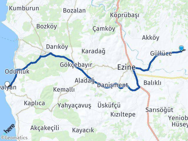 Pazarköy Dalyan Arası Kaç Km - Yol Tarifi