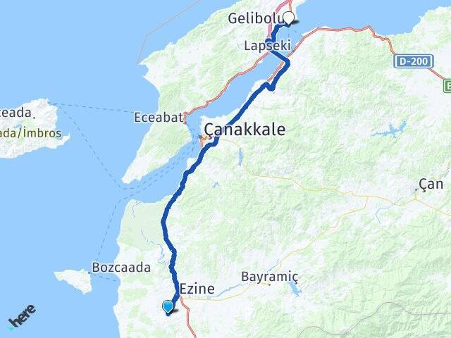 Üsküfçü Gelibolu Feribot Terminali Arası Kaç Km - Yol Tarifi