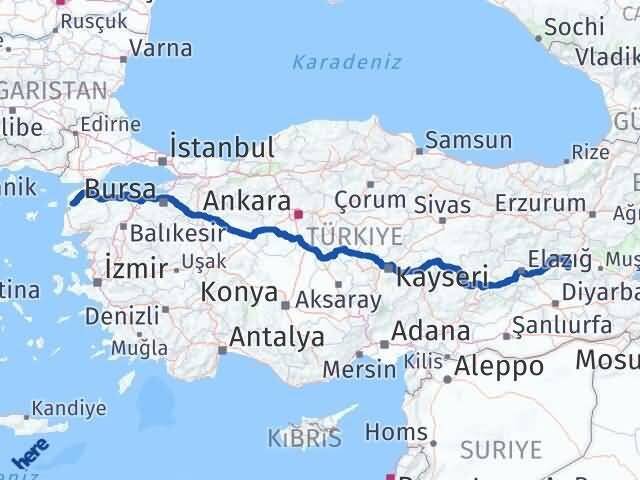 Çanakkale Genç Bingöl Arası Kaç Km - Yol Haritası