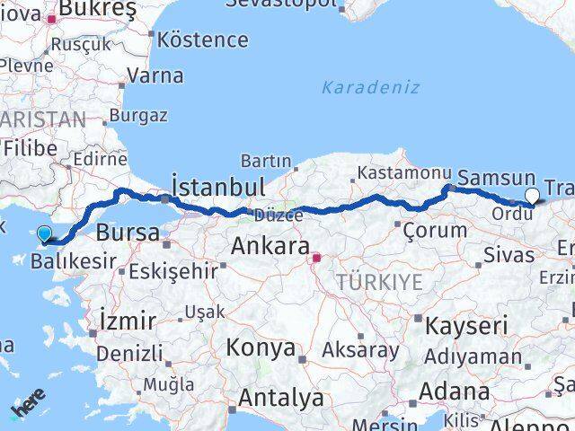 Çanakkale Gökçeada Giresun Arası Kaç Km - Yol Haritası
