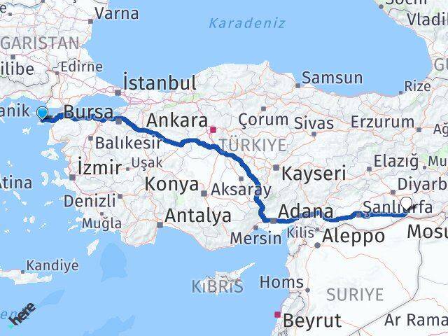 Çanakkale Gökçeada Mardin Arası Kaç Km - Yol Haritası