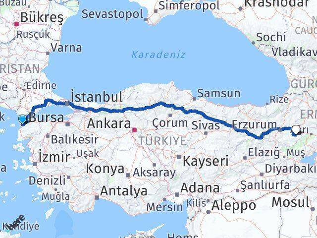 Çanakkale Karayazı Arası Kaç Km - Yol Tarifi