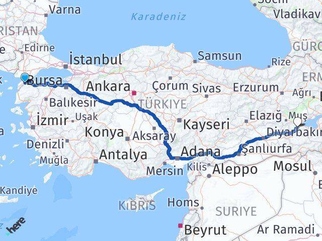 Çanakkale Lapseki Bitlis Arası Kaç Km - Yol Haritası