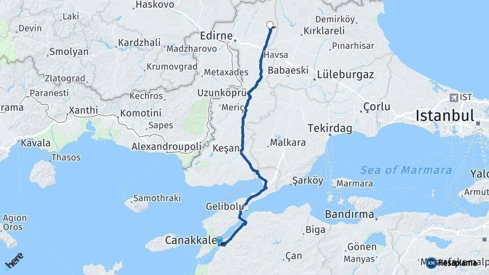 Çanakkale Süloğlu Arası Kaç Km - Yol Tarifi
