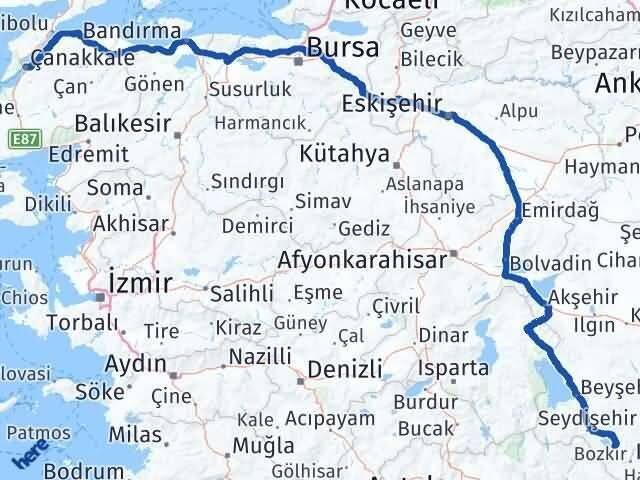 Çanakkale Yalıhüyük Arası Kaç Km - Yol Tarifi