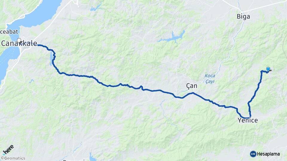 Karadoru Çanakkale Arası Kaç Km - Yol Tarifi