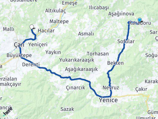 Karadoru Yuvalar Arası Kaç Km - Yol Tarifi