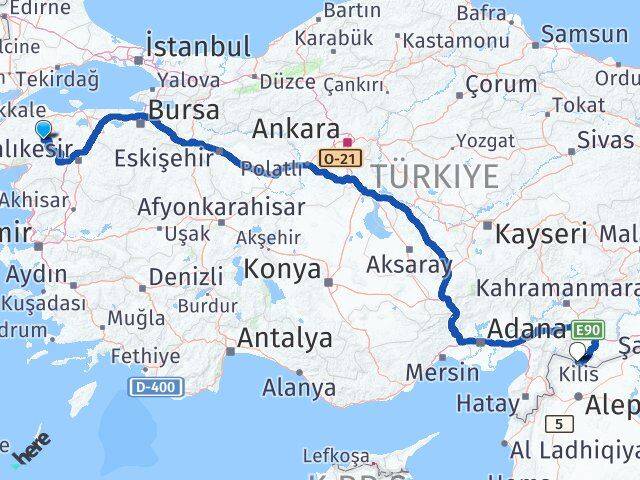 Çanakkale Yenice Kilis Arası Kaç Km - Yol Haritası