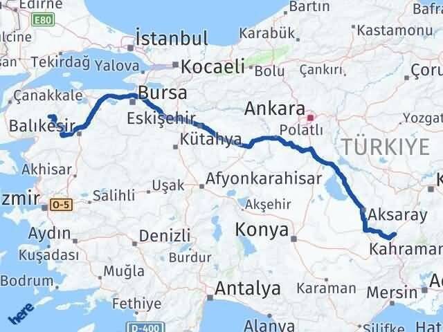 Çanakkale Yenice Niğde Arası Kaç Km - Yol Haritası