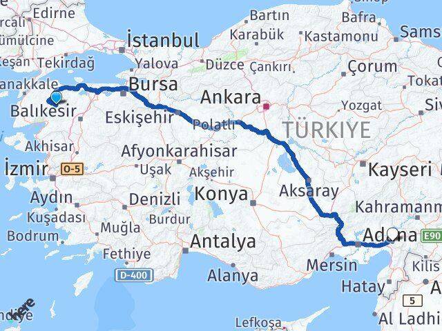 Çanakkale Yenice Osmaniye Arası Kaç Km - Yol Haritası