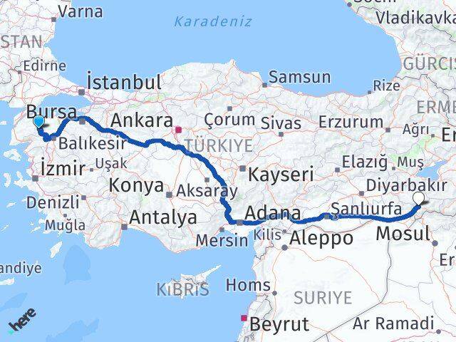 Çanakkale Yenice Şırnak Arası Kaç Km - Yol Haritası