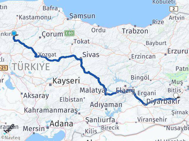 Çankırı Baykan Siirt Arası Kaç Km - Yol Haritası