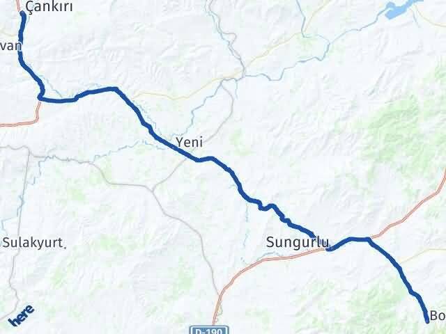 Çankırı Boğazkale Çorum Arası Kaç Km - Yol Haritası