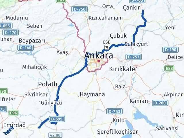 Çankırı Çeltik Arası Kaç Km - Yol Tarifi